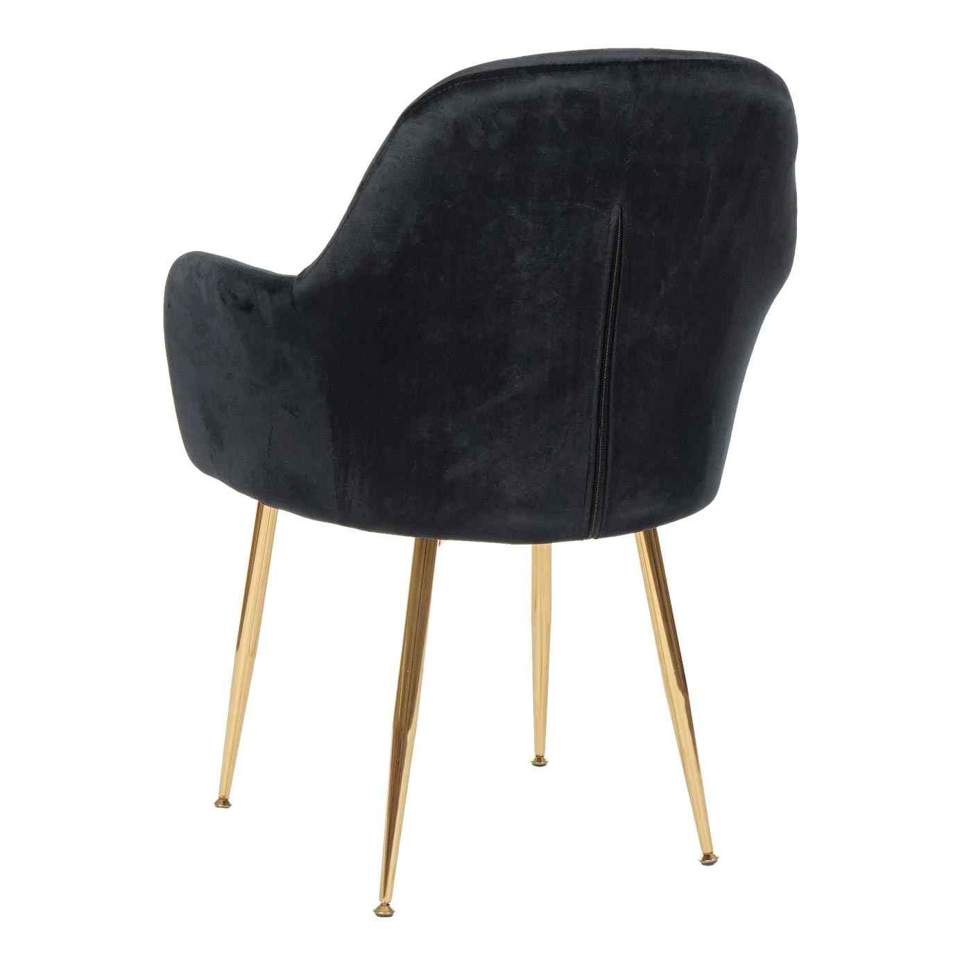 Esszimmerstuhl MCW-F18, Stuhl Küchenstuhl, Retro Design ~ Samt schwarz, goldene Beine