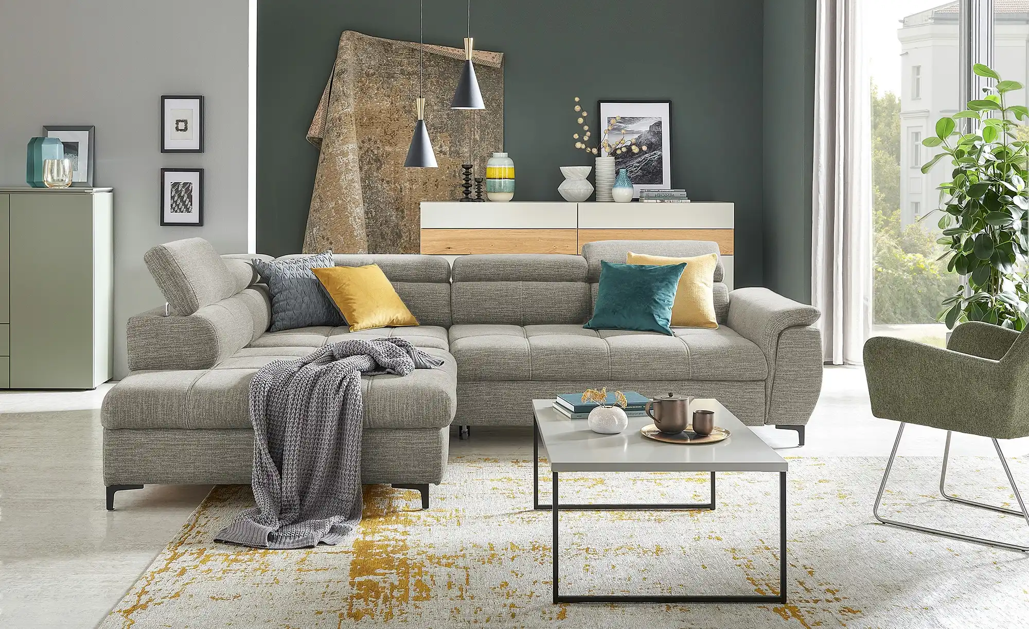 switch Ecksofa aus Flachgewebe Denvo