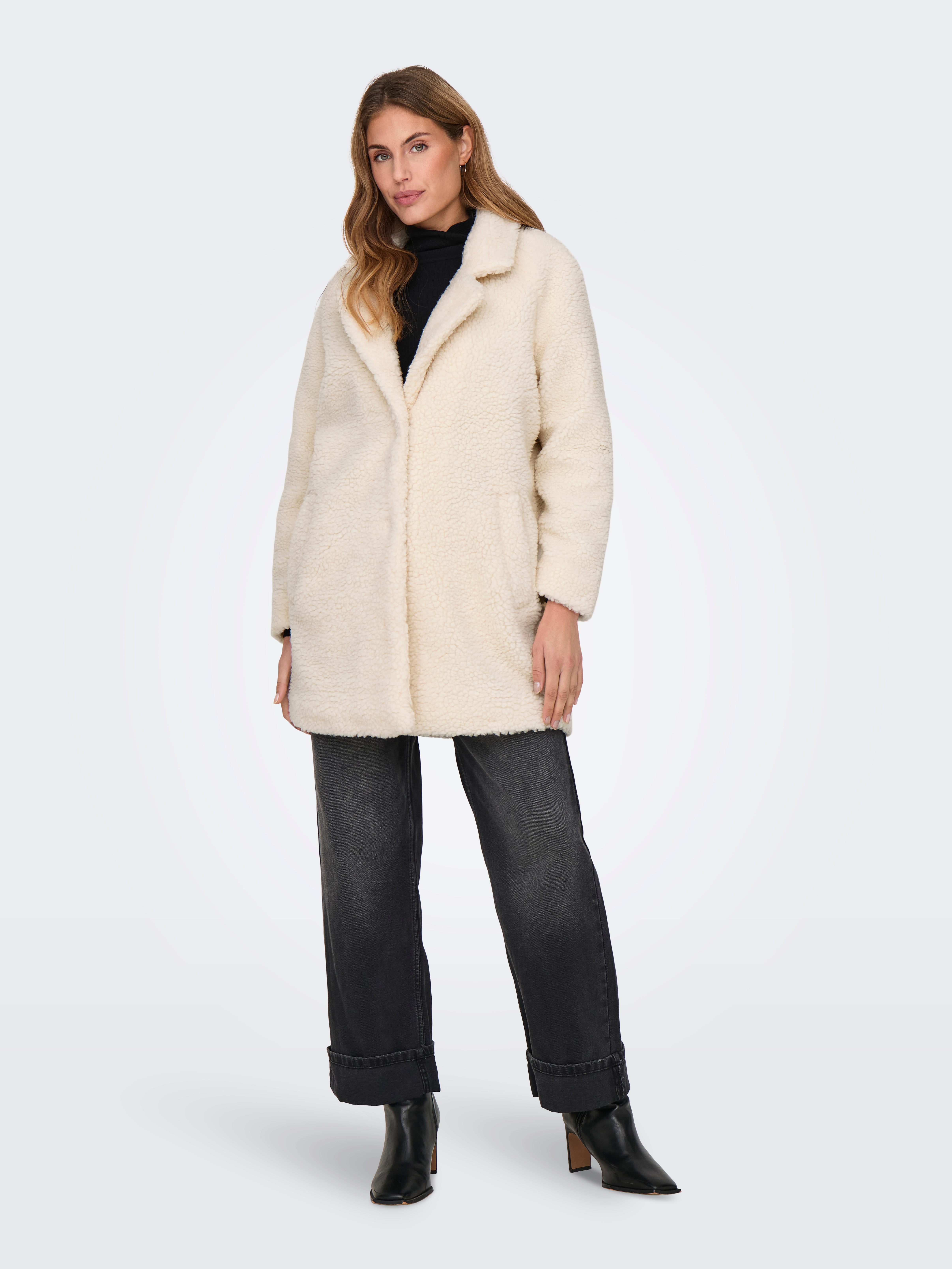 ONLNEWAURELIA Teddyfell Jacke Whisper White