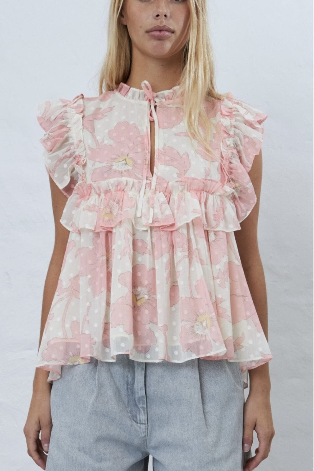 Stella Nova Flounce Chiffon Top