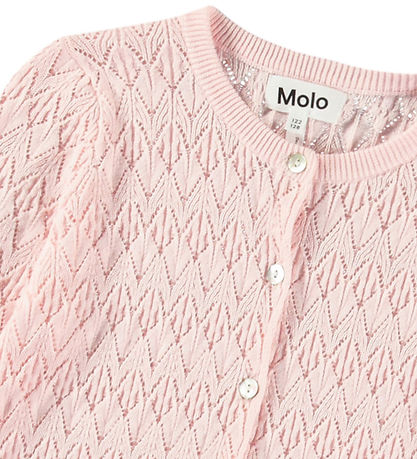 Molo Cardigan - Strick - Gigi - Charlotte Pink m. Lochmuster