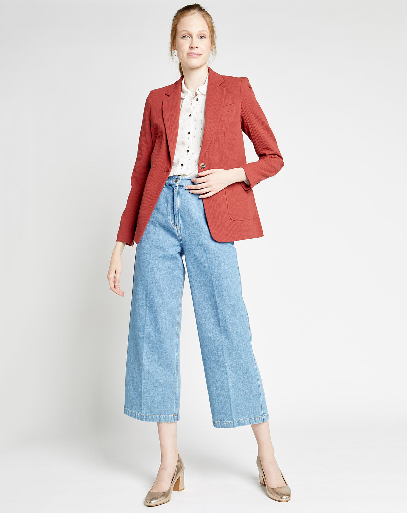 Caroll Blazer en Laine mélangée Nicky tomette