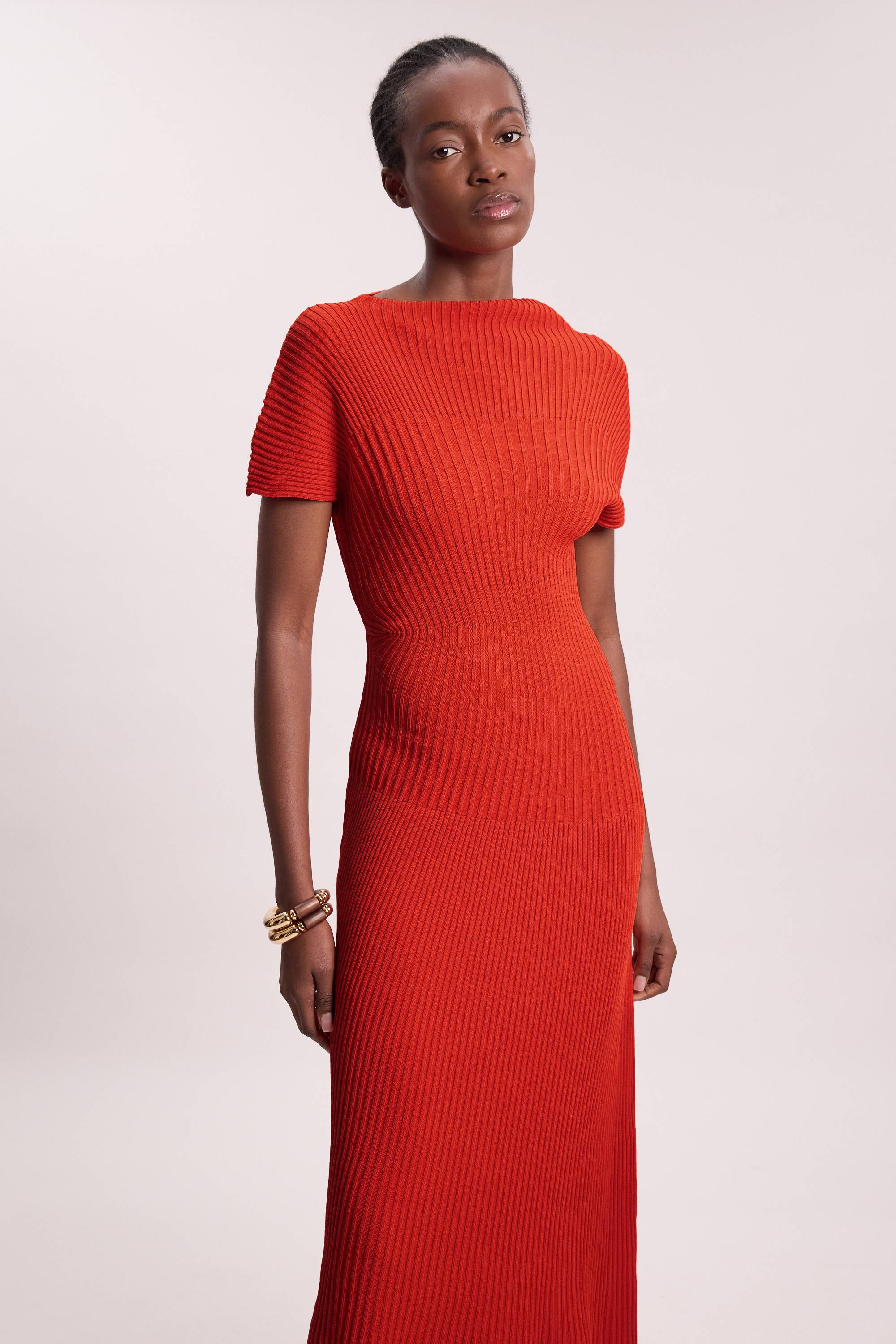 KarenMillen Robe midi en tricot avec détail de point