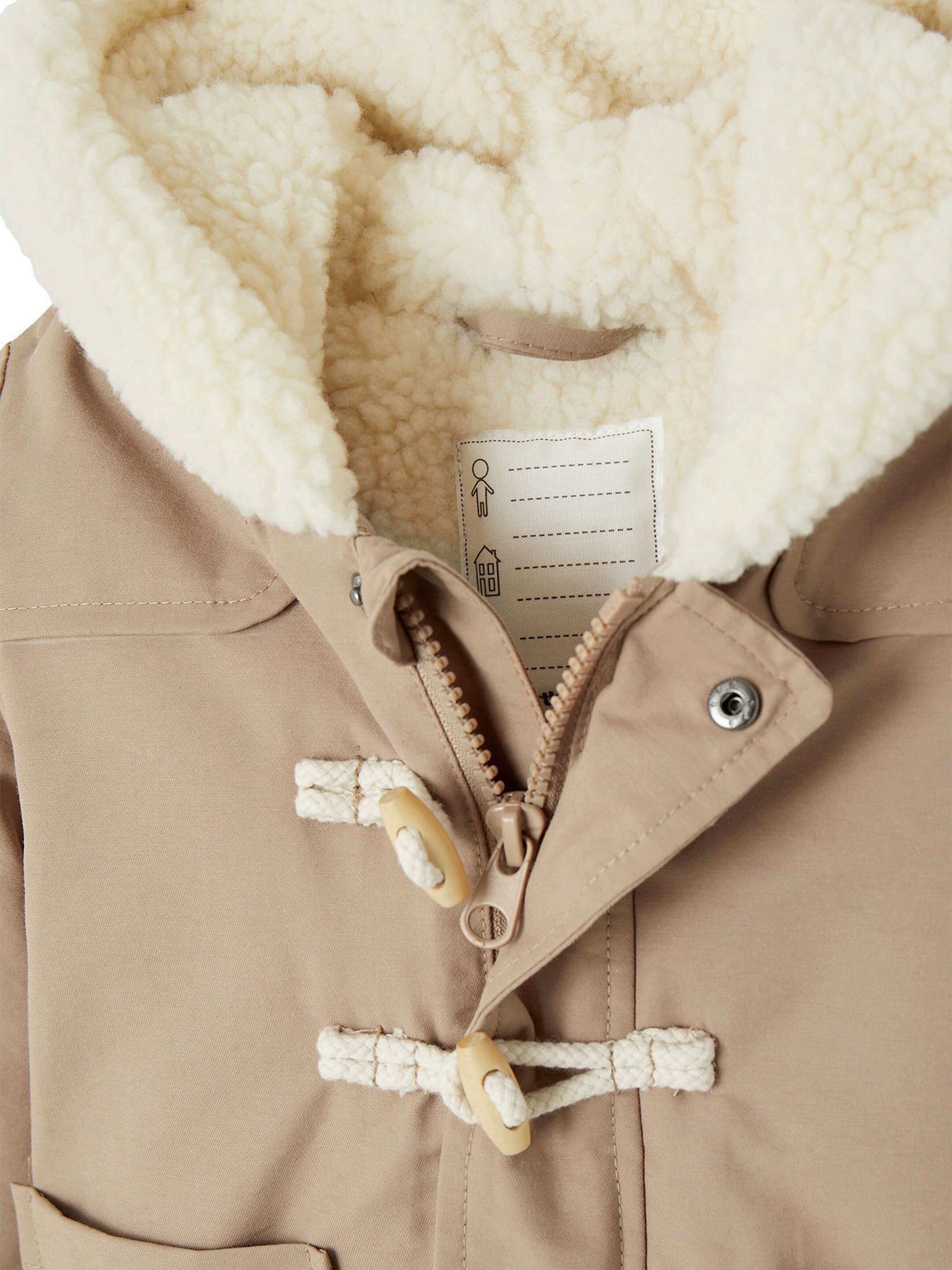 Vertbaudet Baby Dufflecoat mit Kapuze und Recycling-Polyester cappuccino
