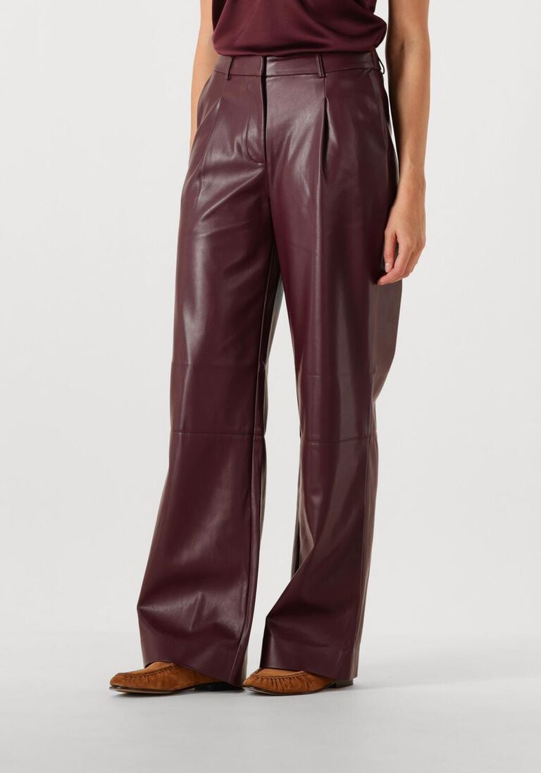 bordeaux dante6 wijde broek jules faux leather pants