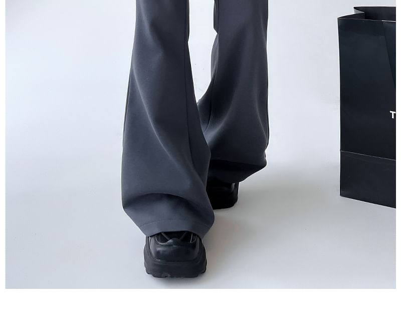 Colarseo - Effen wijd uitlopende joggingbroek met trekkoord in de taille