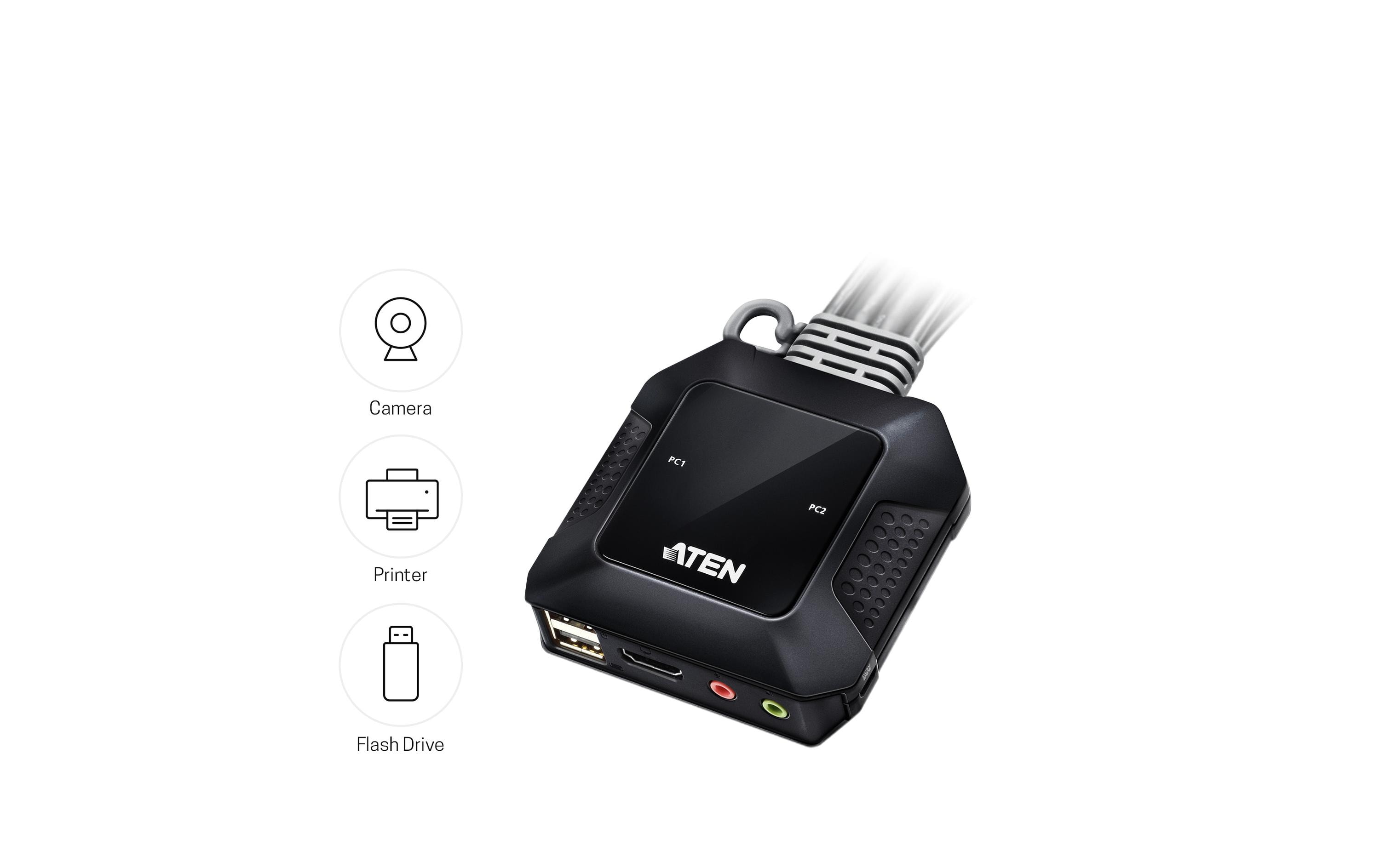 KVM Switch CS22H 4K 60 Hz2-Port USB 4K HDMI Kabel KVM Switch mit Remote-Port-Wähler