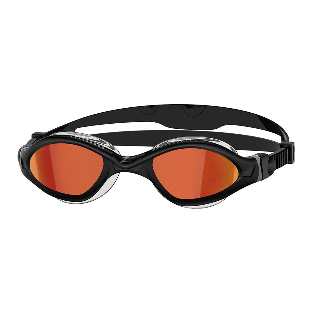 Zoggs TIGER LSR+ LIQUID SKIN RACE MIRROR - Lunettes de natation black grey/mirrored red