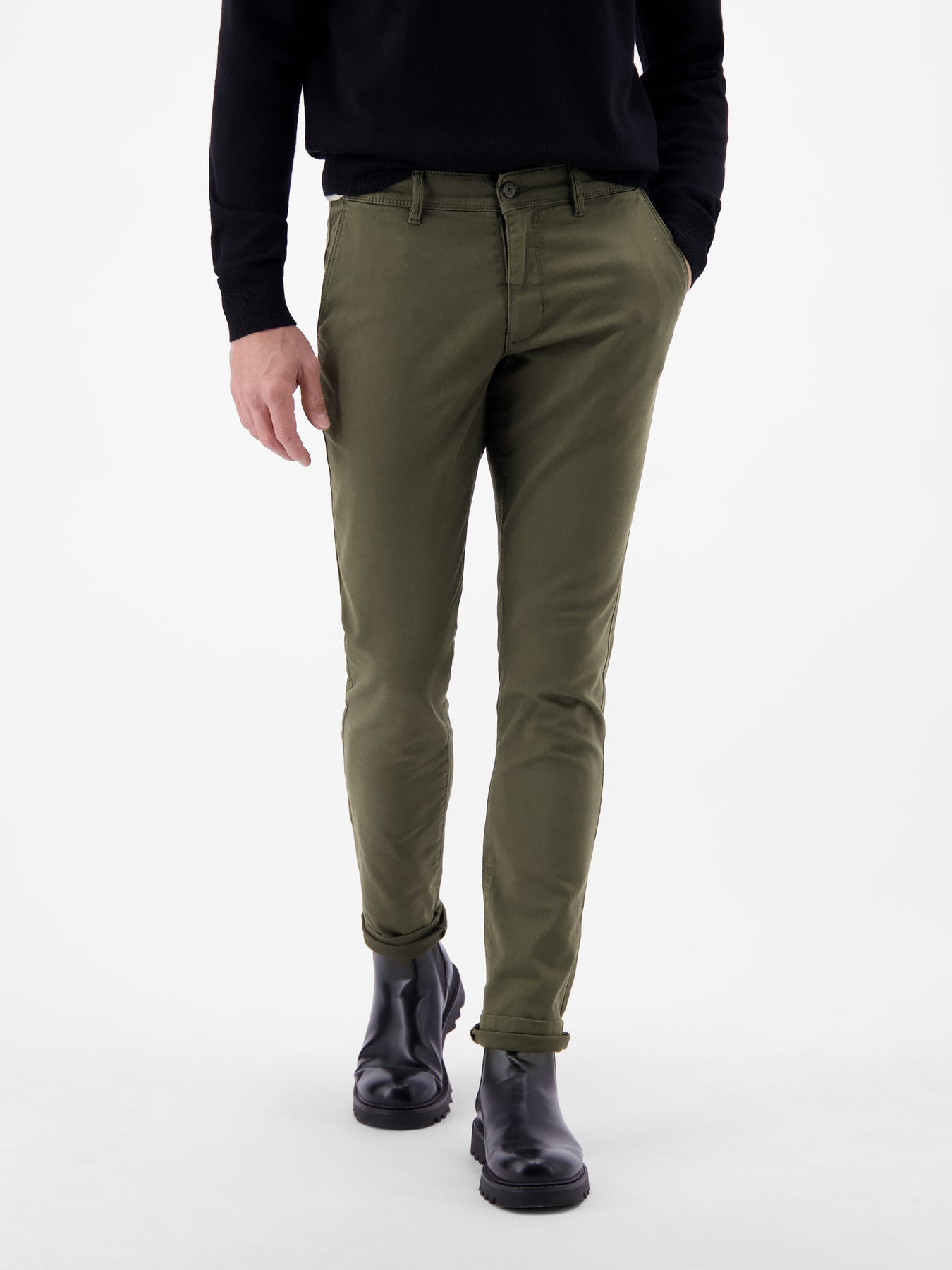 Chino mit Microstruktur, SLIM FIT