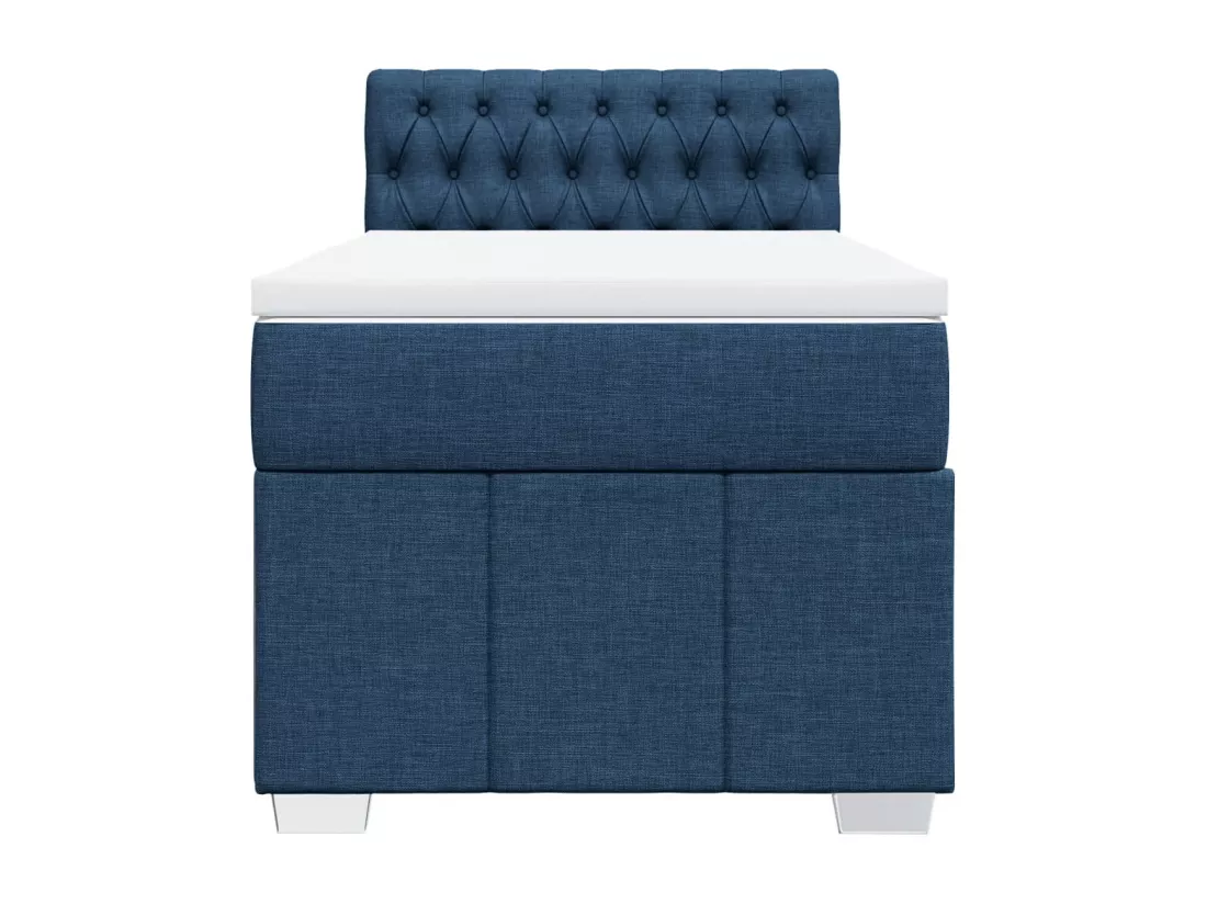 Sommier à lattes de lit avec matelas Bleu 90x190 cm Tissu