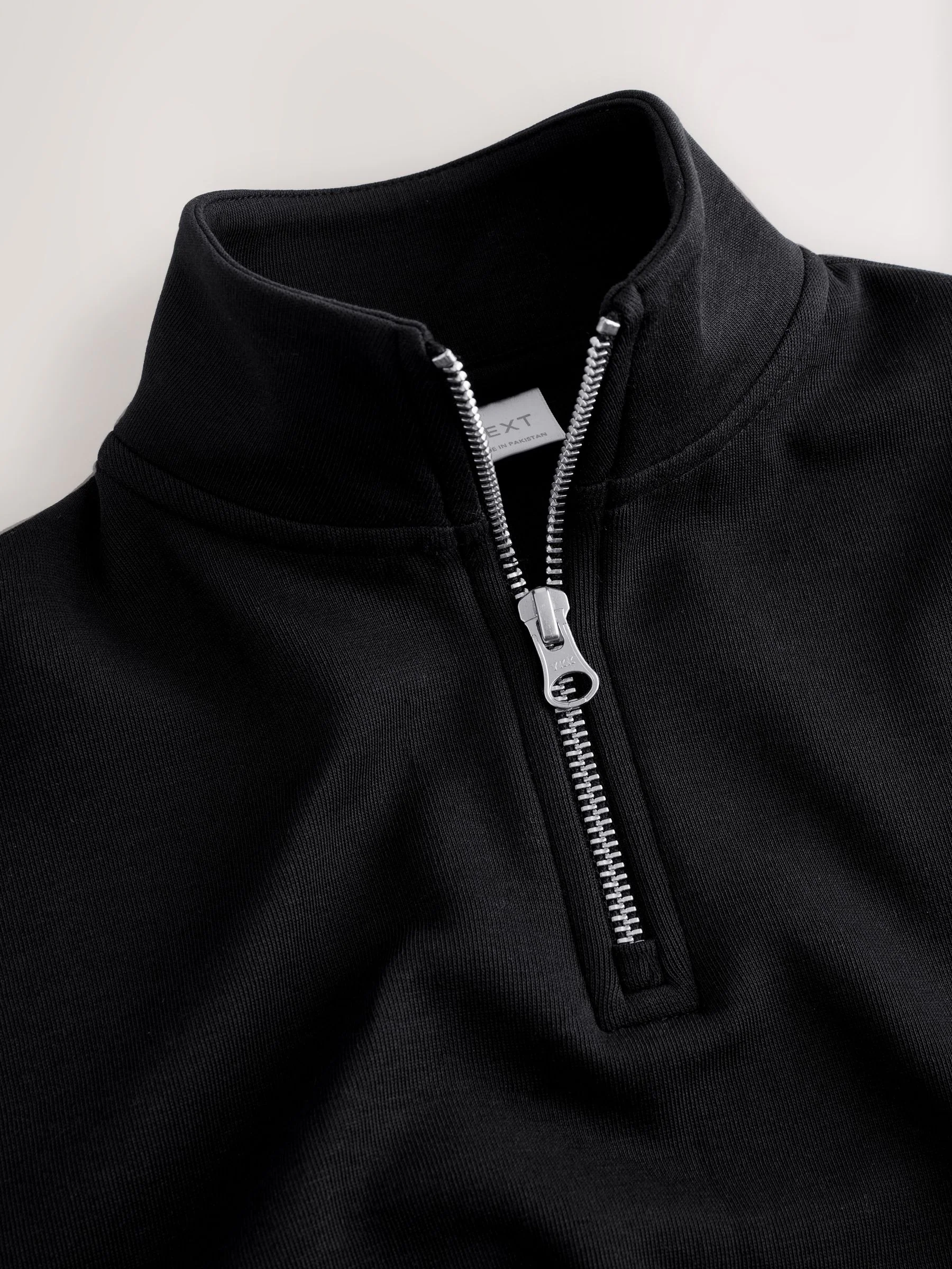 Zwart - Sweatshirt met rits bij de hals (3-16jr)