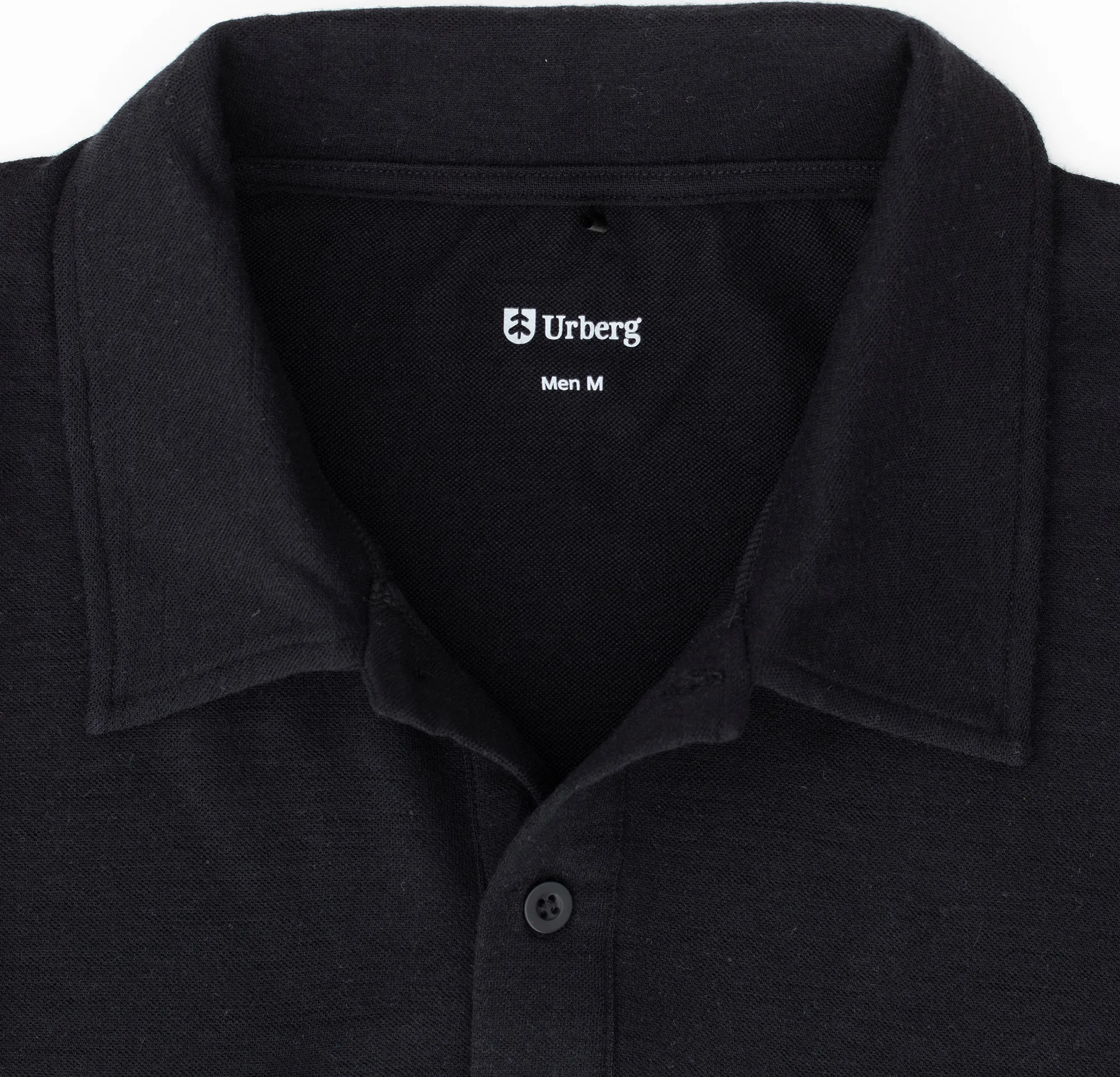 Urberg Merino Wool Polo Tee Men Black Beauty