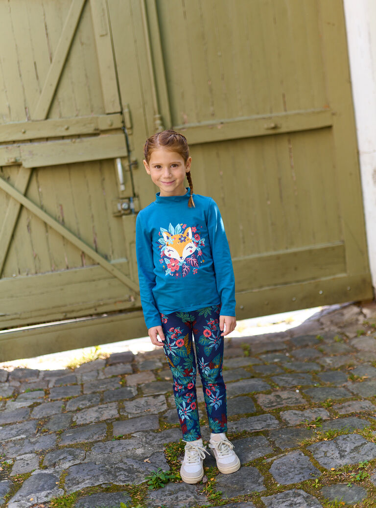Pantalon à imprimé tropical