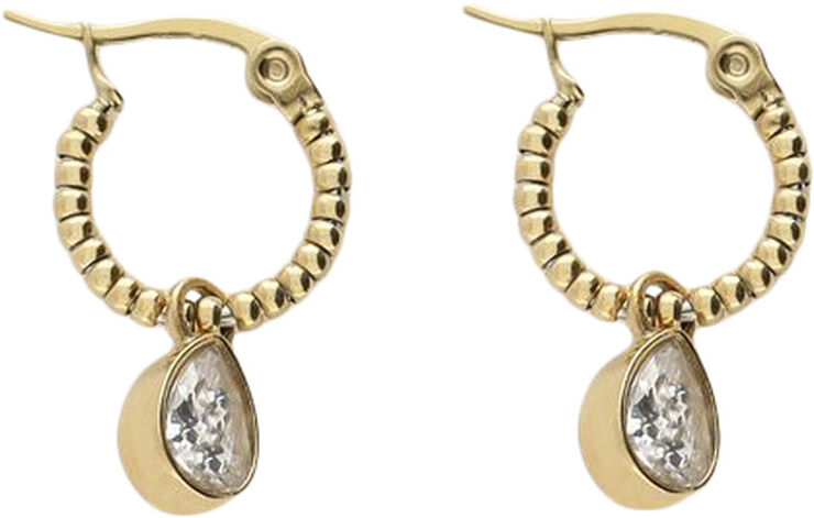 My Jewellery Hoop earrings with rhinestone pear drop Gold