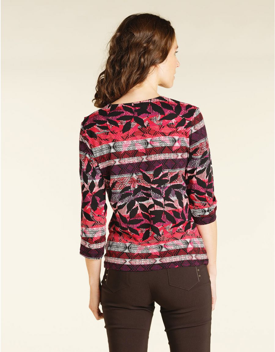 T-shirt rose feuillage