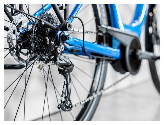Vélo de Ville Électrique Trek Verve  2 Lowstep Shimano Acera/Altus 9V 500 Wh Bleu Alpine