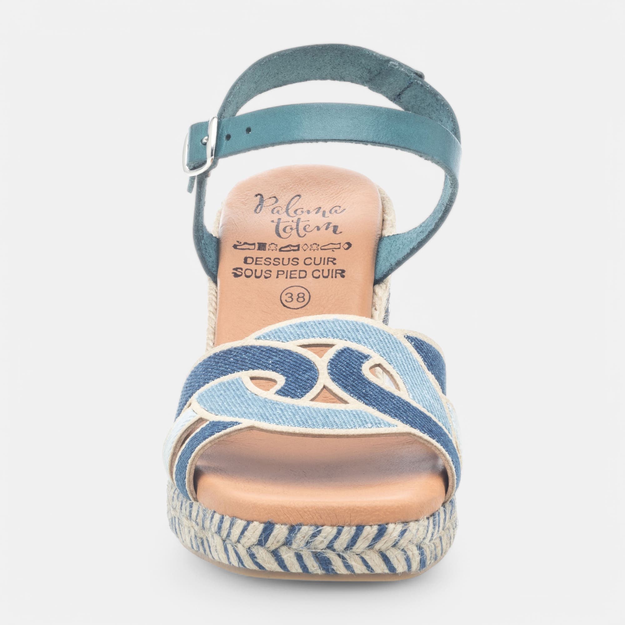 Espadrilles à talon compensé Femme bleu
