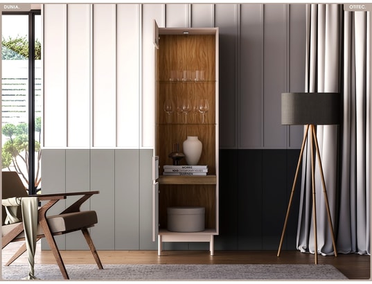OTITEC - Armoire vitrine - l.55 x h.193 x p.40 cm - dunia
