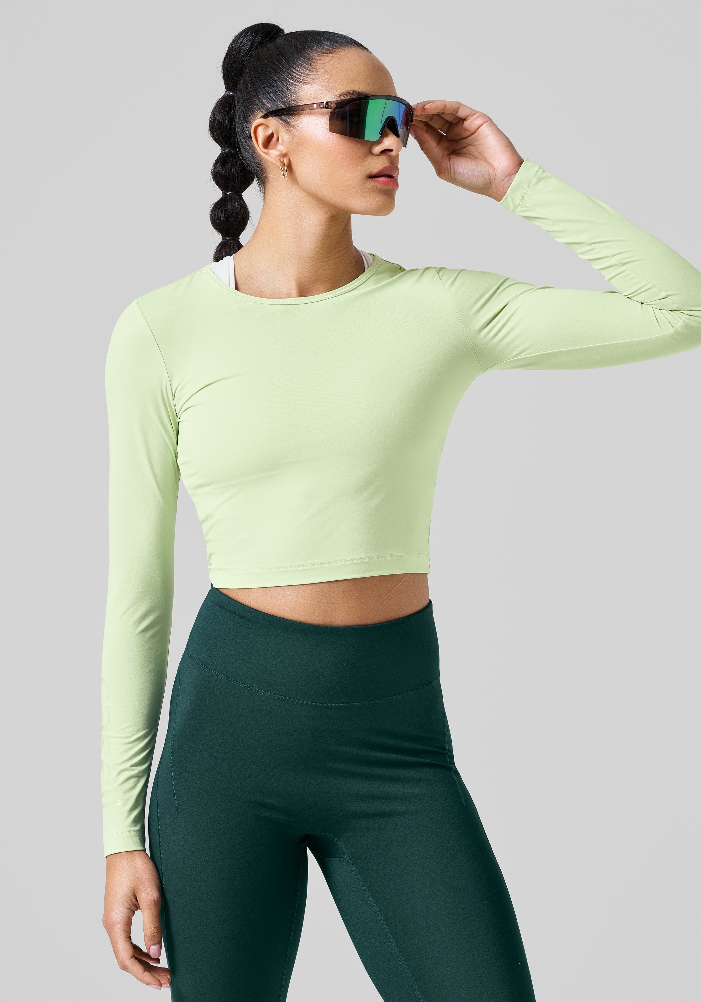Graphic Crop Long Sleeve Dame Cool Matcha