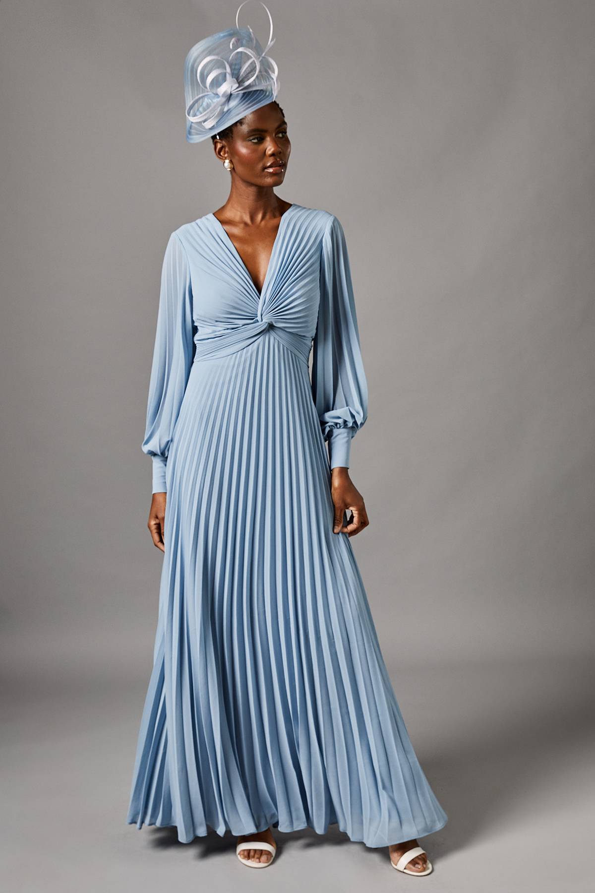 Coast Robe Longue en Mousseline Plissée