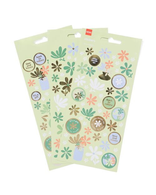 Feuilles d'autocollants 19x11 fleurs - 3 pièces