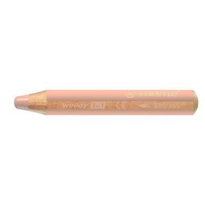 STABILO Woody 3 in 1 - Crayon de couleur pointe large - rose chair