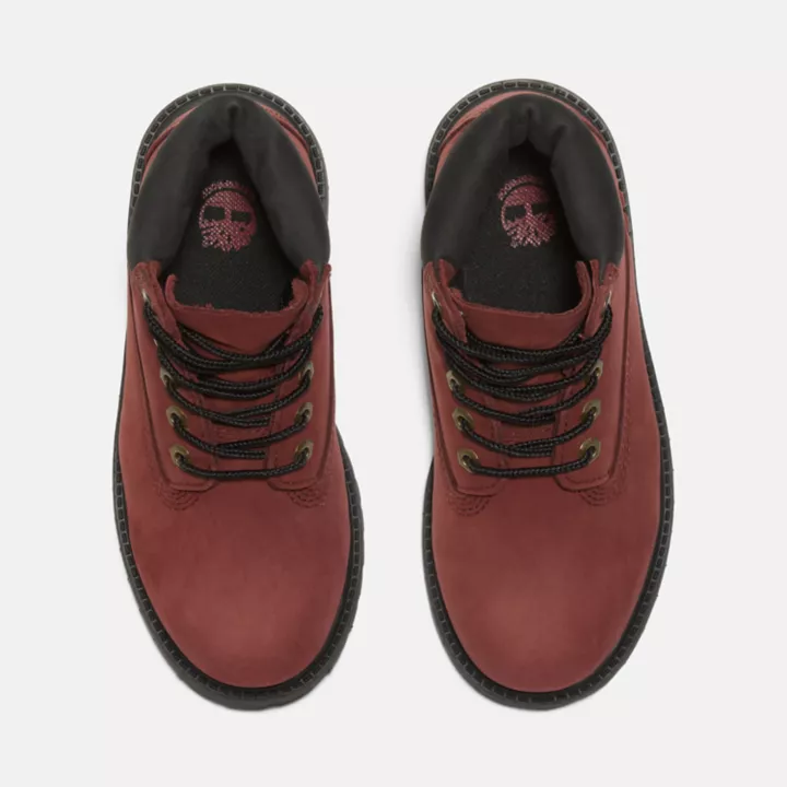 Bota infantil premium impermeável de 15 cm na cor bordô.
