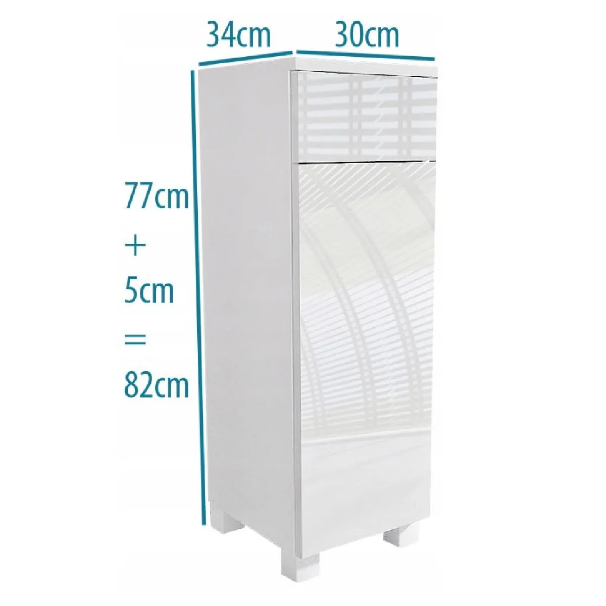 DUSINE LAVEO 30 CM - Meuble salle de bain - Blanc laqué