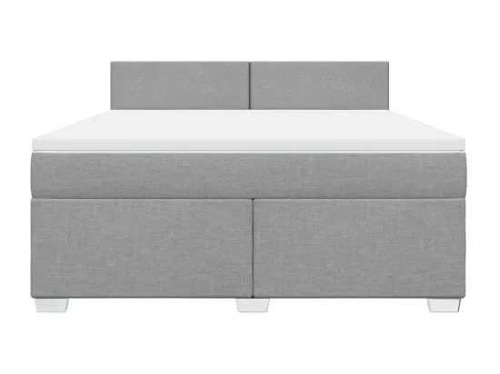 Sommier à lattes de lit avec matelas Gris clair 180x200cm Tissu