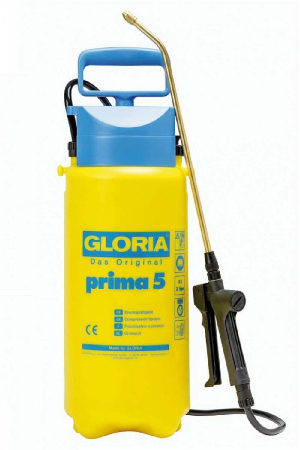 Pulvérisateur à pression prima 5 lance en laiton - 5l