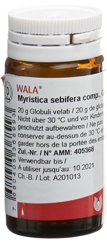 WALA Myristica sebifera comp.<br>20 g, Flasche, Globuli