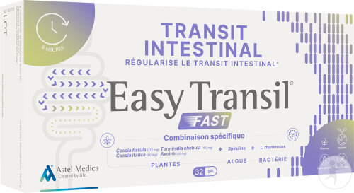Easy Transil Fast Transit Intestinal Régulier Action Rapide Complément Alimentaire 32 Gélules