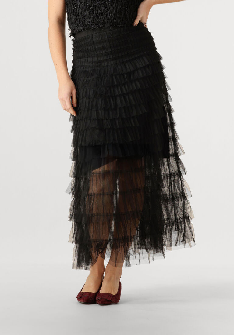 zwarte co'couture maxirok jadecc skirt