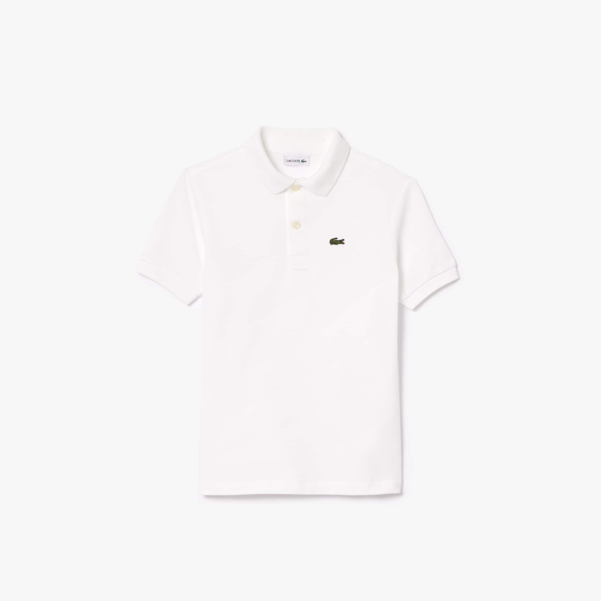 Polo enfant Lacoste regular fit en petit piqué uni Polos - Blanc - Lacoste - Enfant