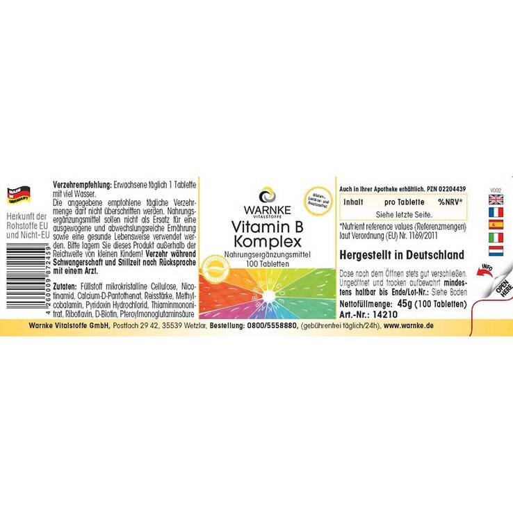 Vitamin B Komplex Tabletten, 100 St