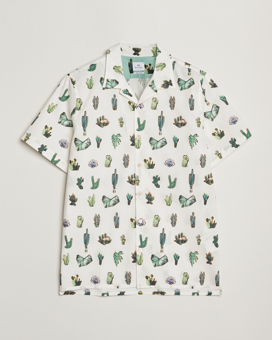 PS Paul Smith Cactus Line Up Short Sleeve Shirt White