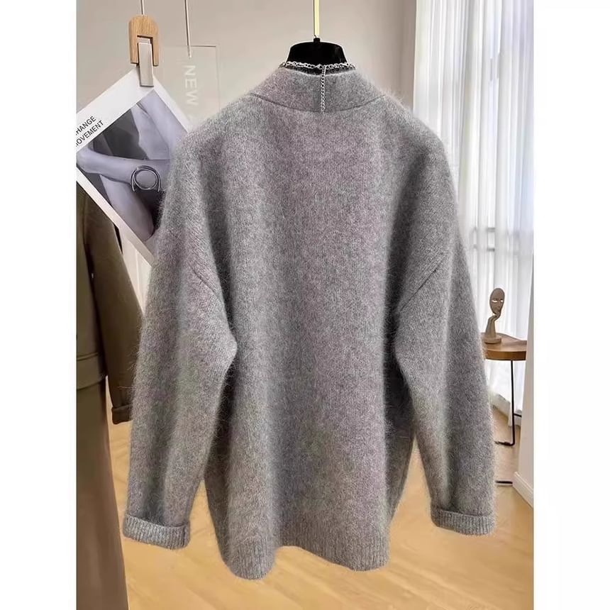 uliaque - Plus Size V-hals Effen Cardigan