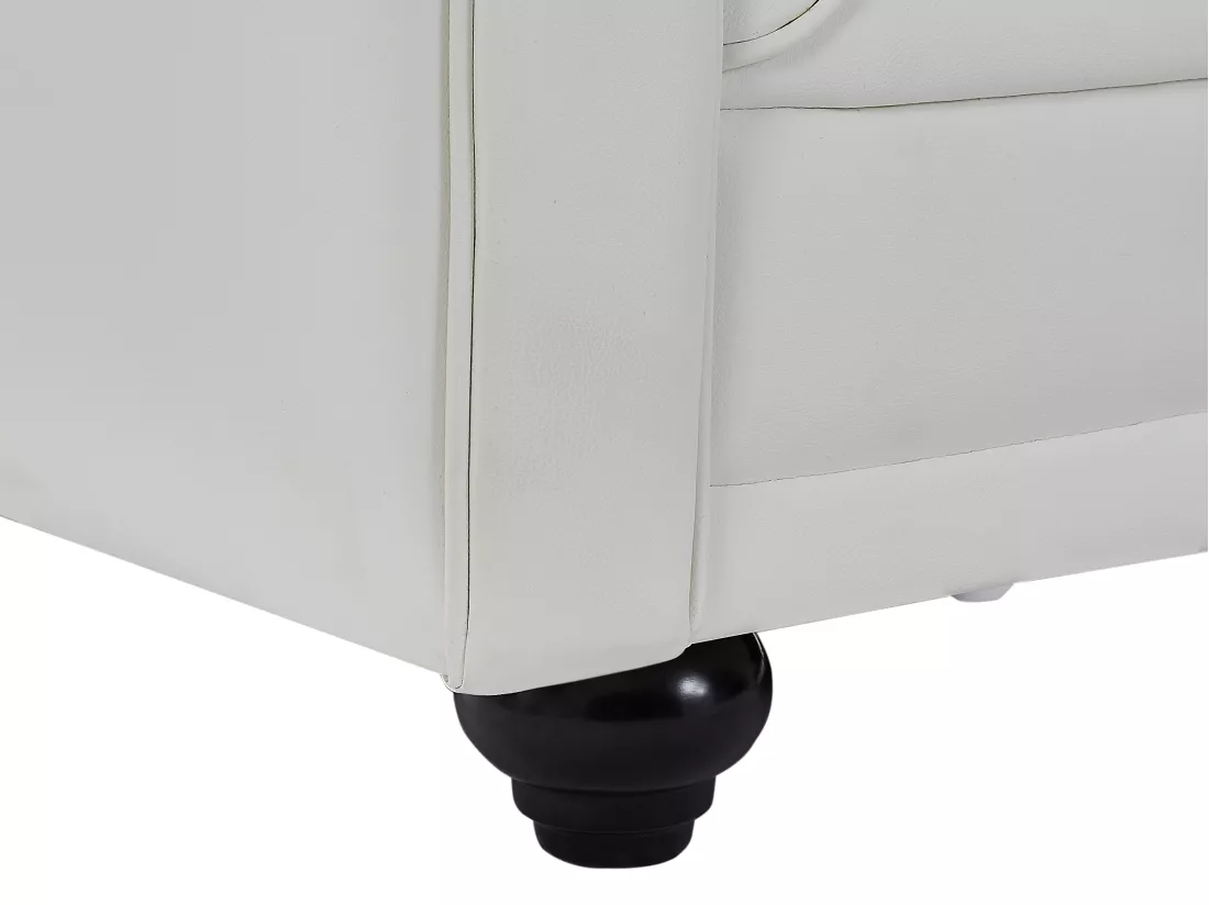 Canapé 2 places en simili blanc CHESTERFIELD