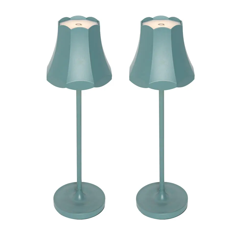 Qazqa tafellampen granny retro blauw geïntegreerde led