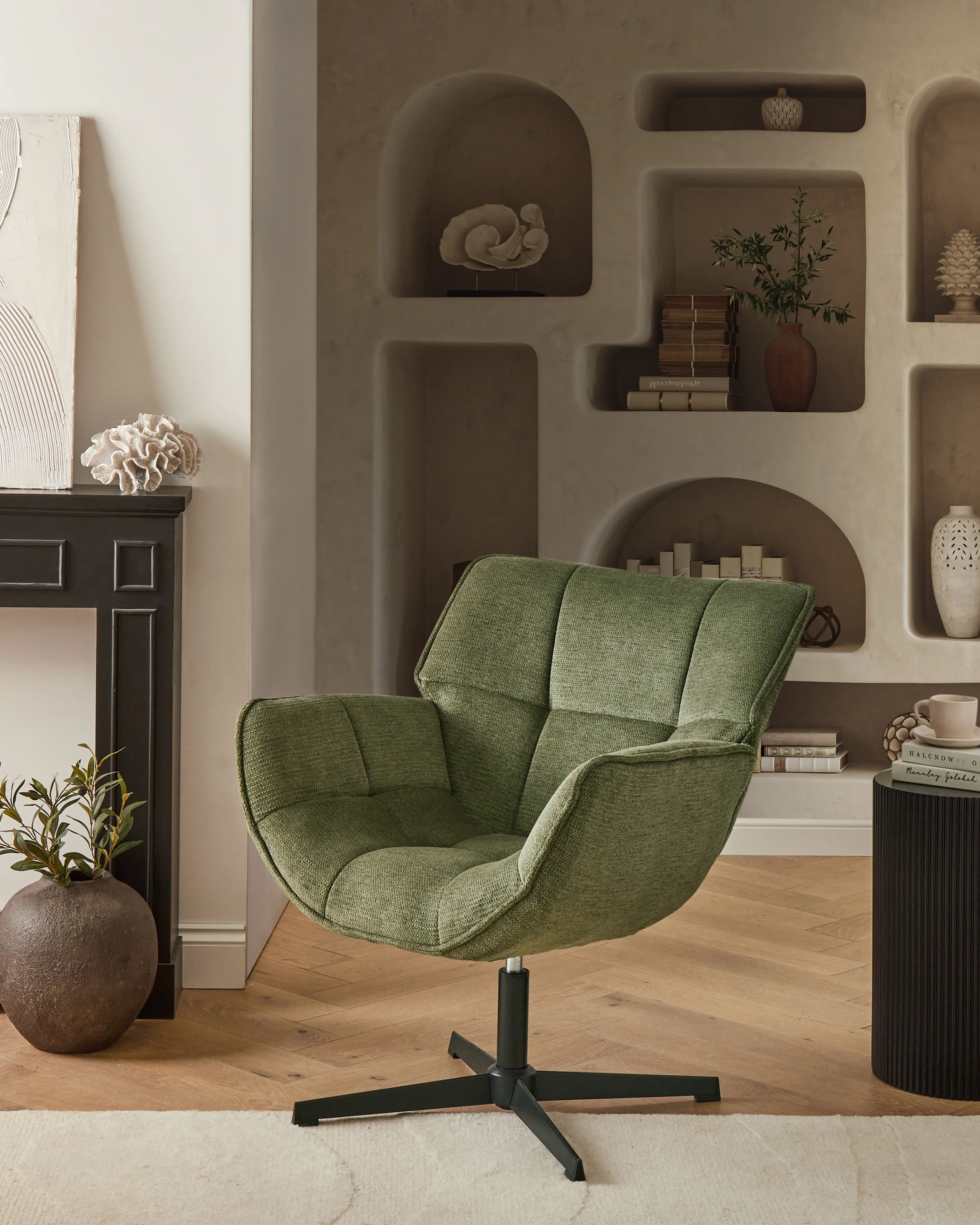 Draaifauteuil AUMA Stof Groen