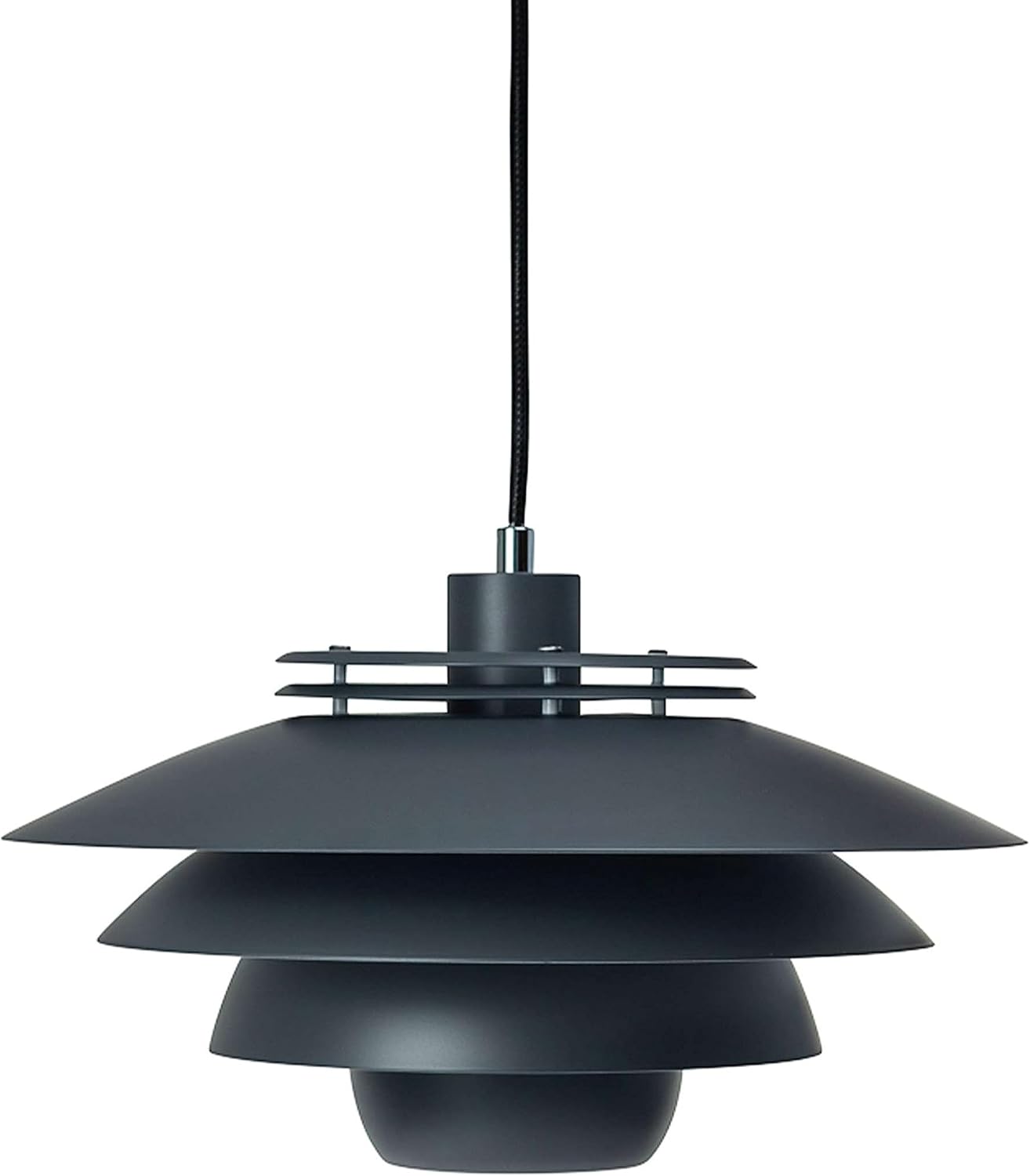 Dyberg Larsen - Ejka - Dunkelgrau - Hängeleuchte - Hergestellt aus Dunkelgrau Metall - Mattschwarz - Deckenlampe Wohnzimmer - Ohne Leuchtmittel - 60 W/E27 - Dänisches Design - Modern - Leicht