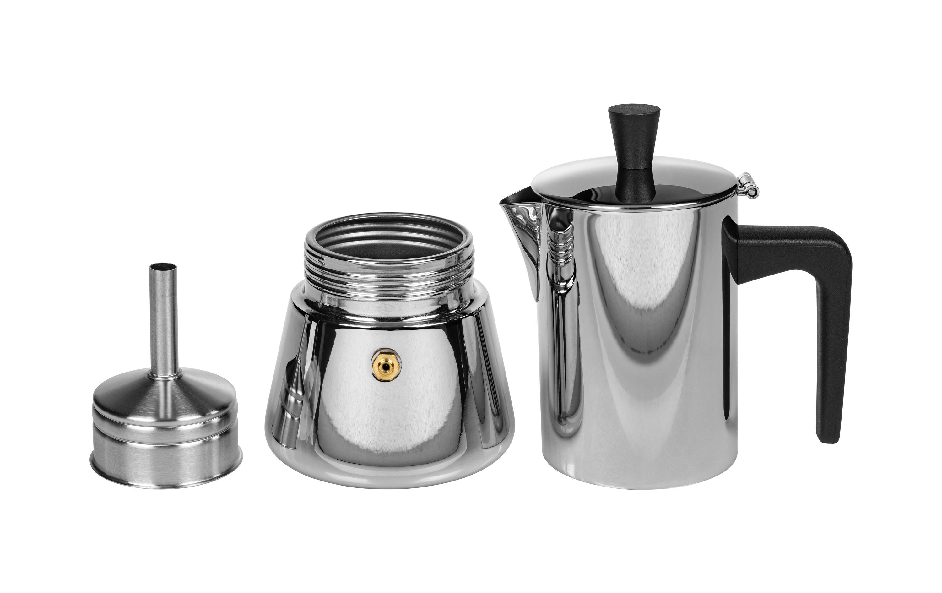 Espressokocher Chicchi 4 Tassen, SilberEspressokanne für traditionelle Kaffeezubereitung
