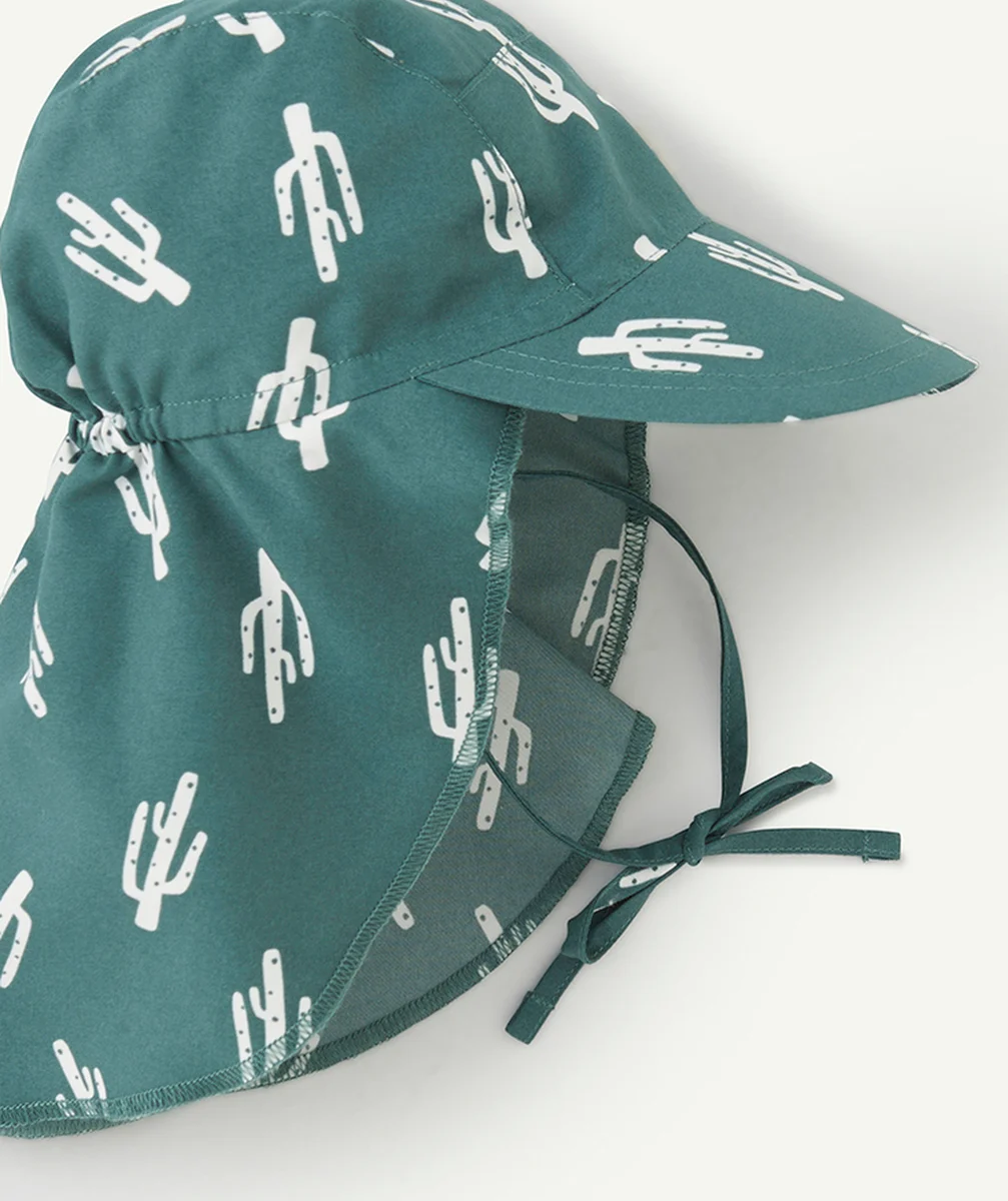 LASSIGCASQUETTE ANTI-UV BÉBÉ GARÇON VERT AVEC IMPRIMÉ CACTUS