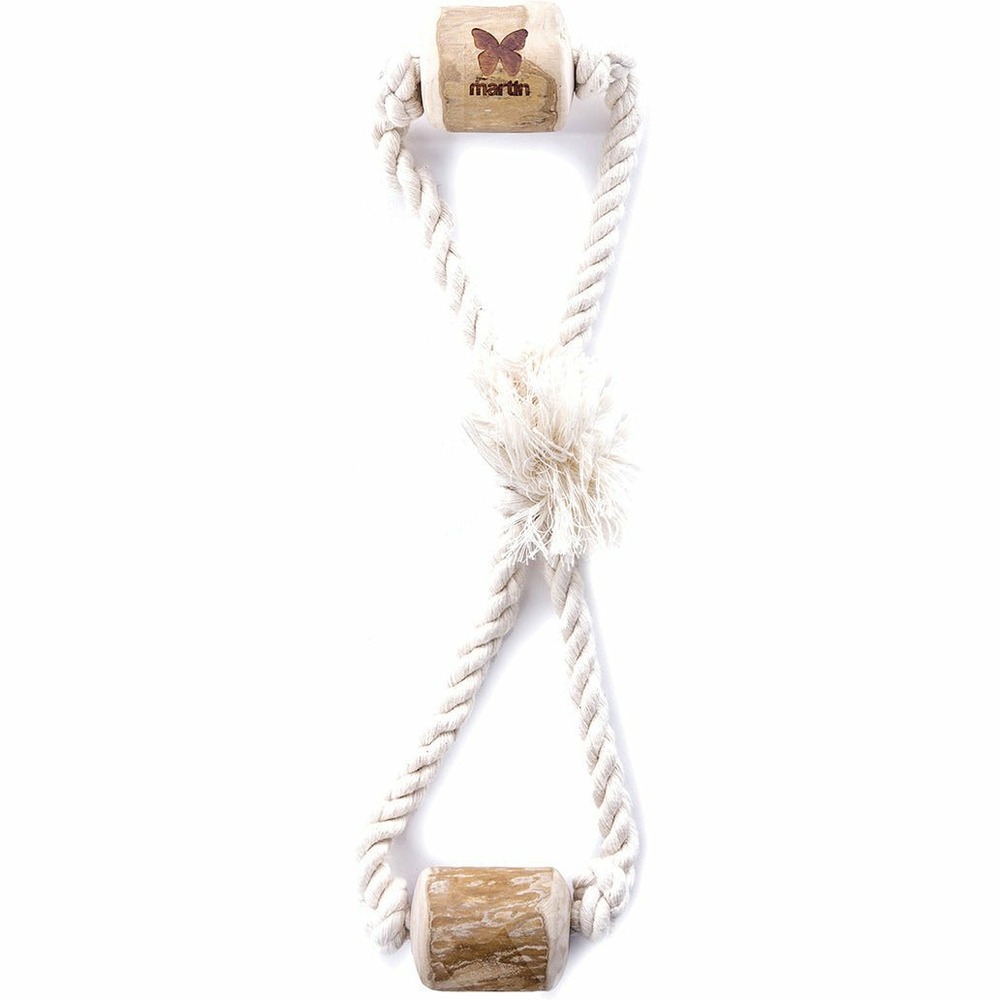 Jouet bois & corde pour chiens jouet en bois de caféier