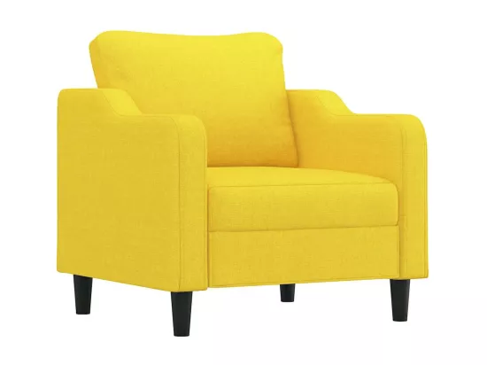 Ensemble de canapés 3 pièces avec coussins jaune clair tissu