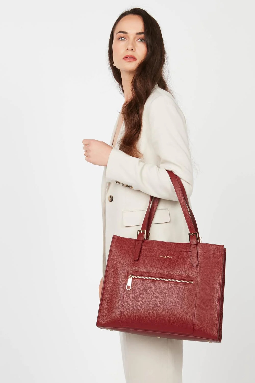 Foulonné Double-Grand sac cabas épaule