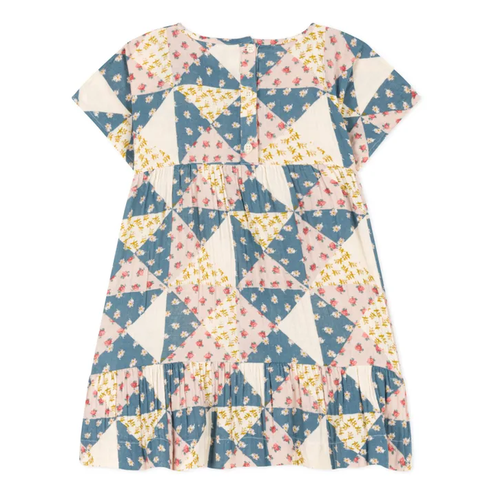 Petit Bateau Robe Façon Patchwork Gaze de Coton | Ecru