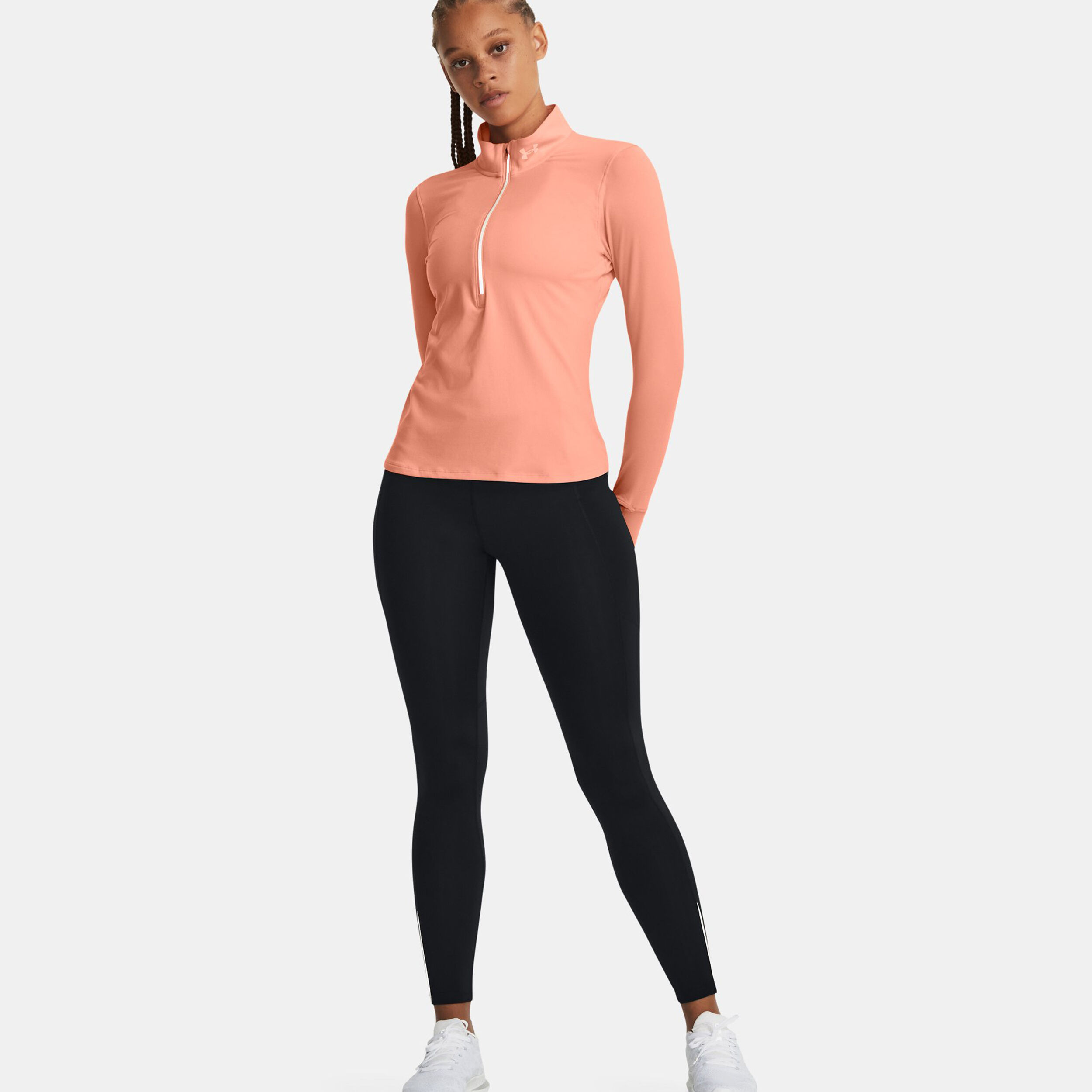 Under Armour Qualifier Run Half-Zip Haut Manches Longues Femmes - Pink