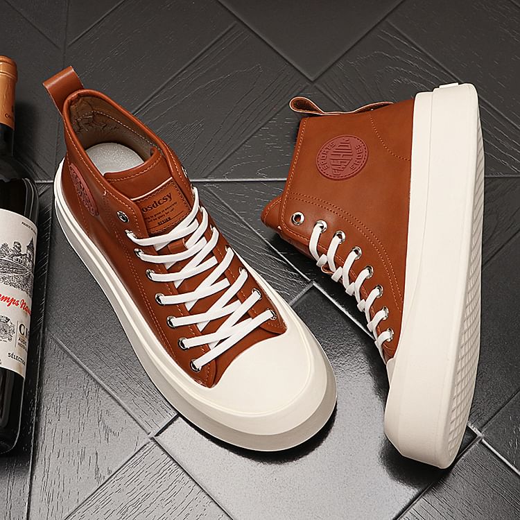 Mr Ozera - Platform Lettering High-Top Sneakers