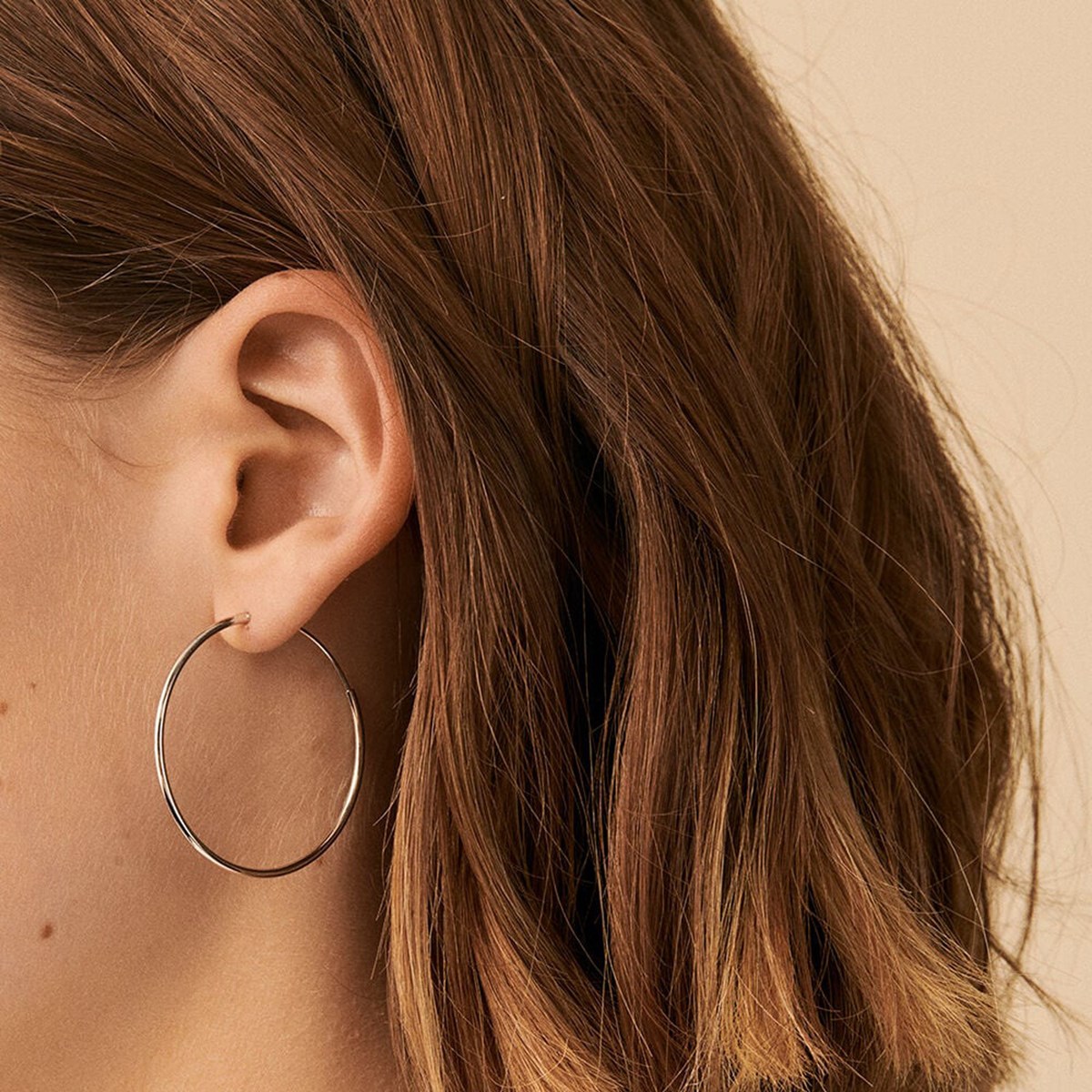 Boucles d'oreilles créoles Agatha argent 40 mm